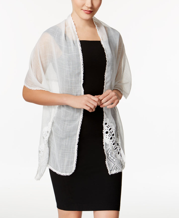 INC International Concepts Asymmetrical Lace Wrap Scarf In One