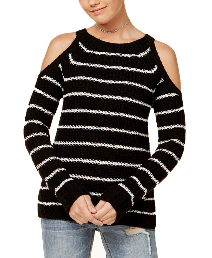 Juniors' Cold-Shoulder Sweater