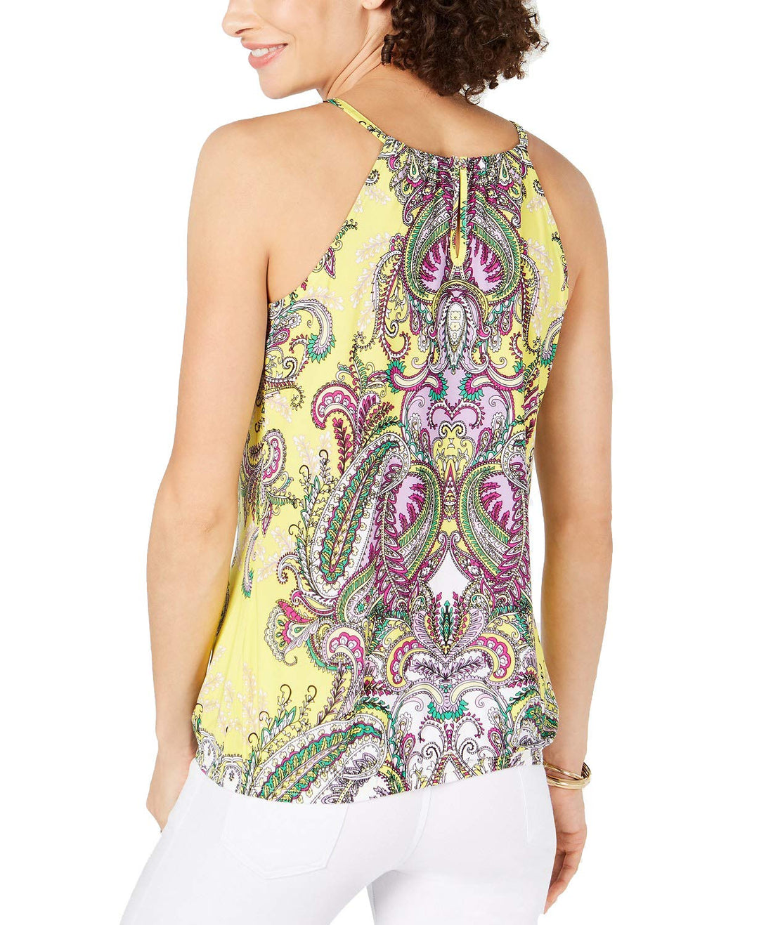 Embellished Keyhole Halter Top