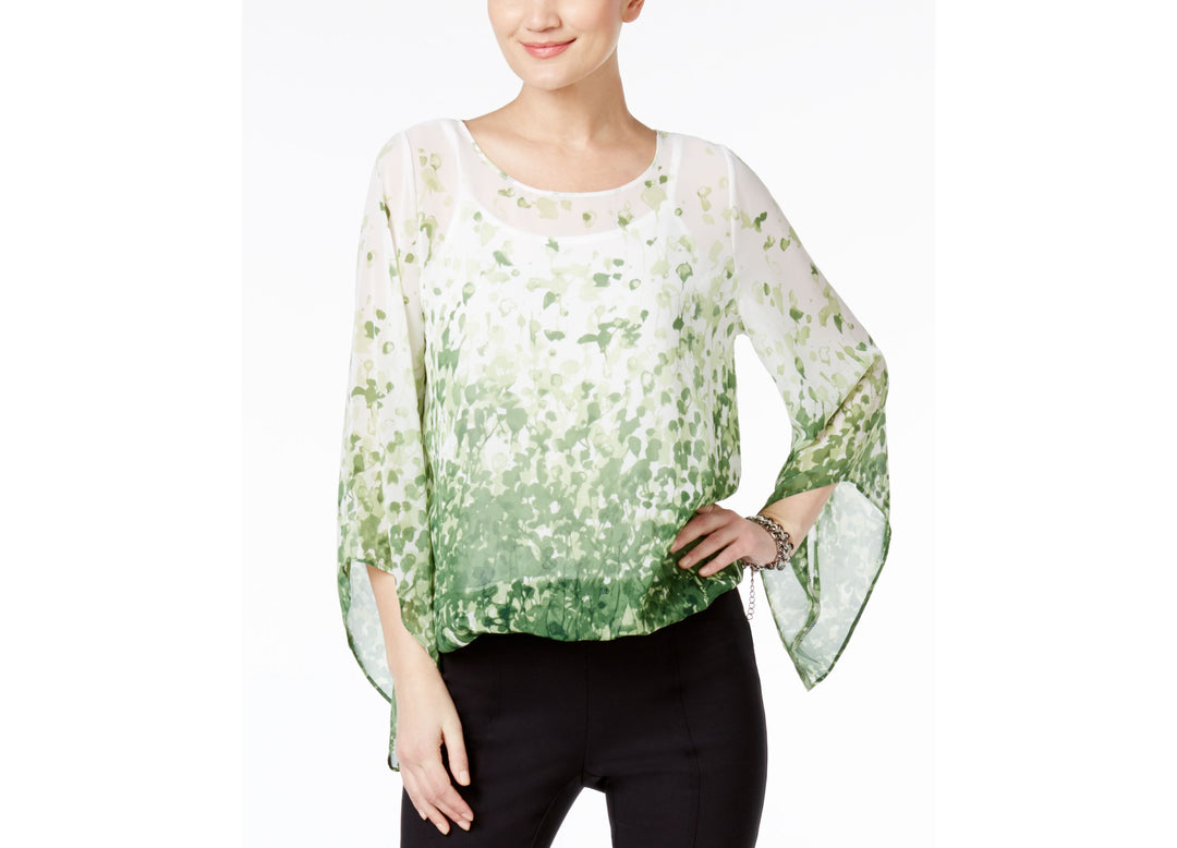 Alfani Petite Printed Blouson Top