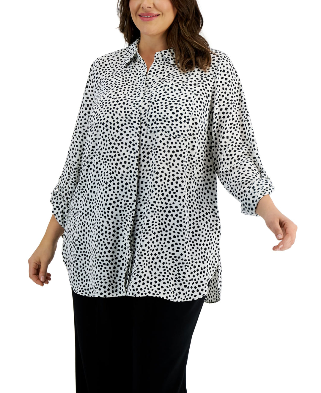 Alfani Plus Size Printed Utility Tunic