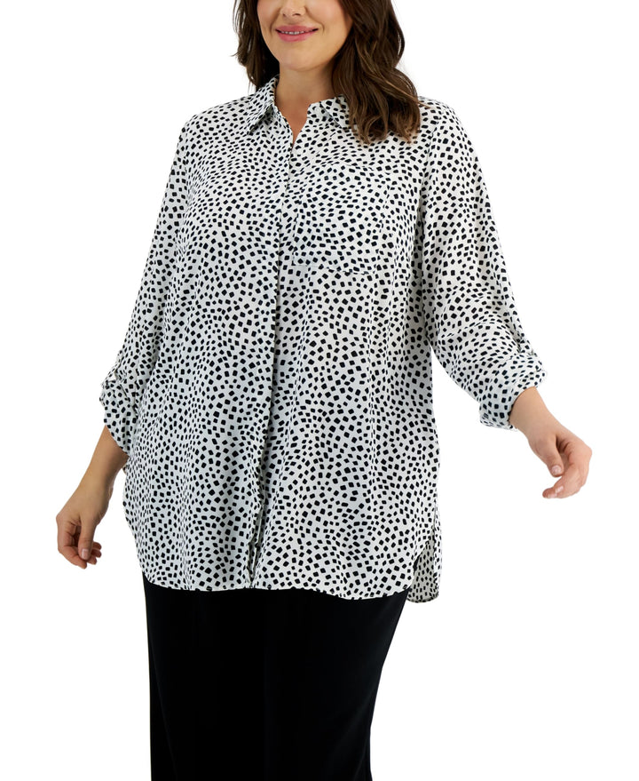 Alfani Plus Size Printed Utility Tunic