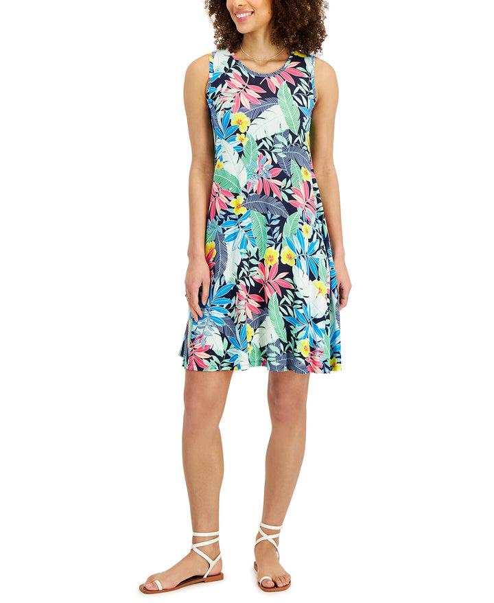 Style & Co Printed Knit Tank Dress