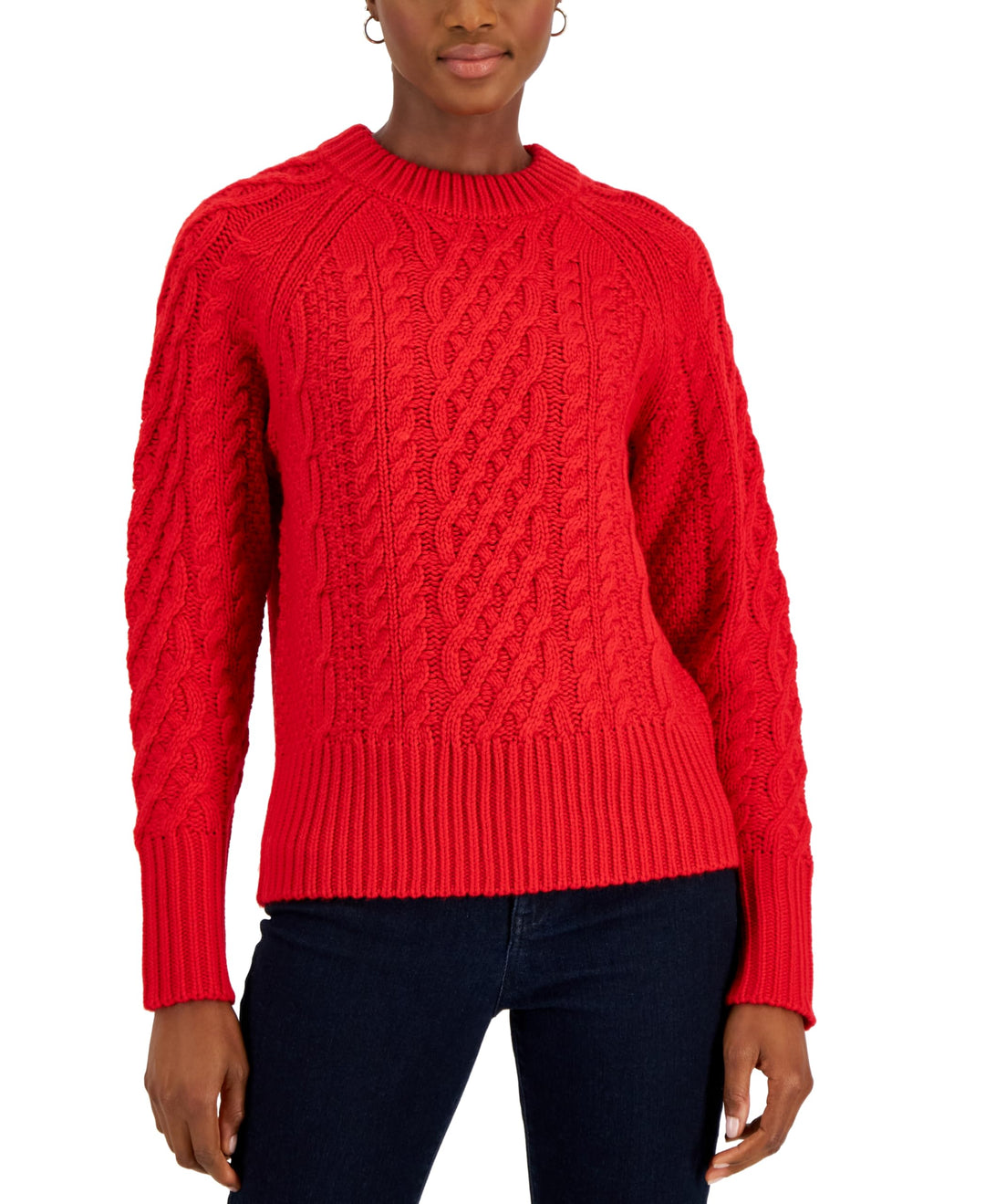 Style & Co Womens Cable Pattern Pullover Sweater