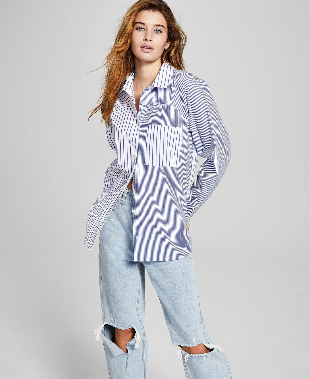 Now This Womens Cotton Striped Shirt
