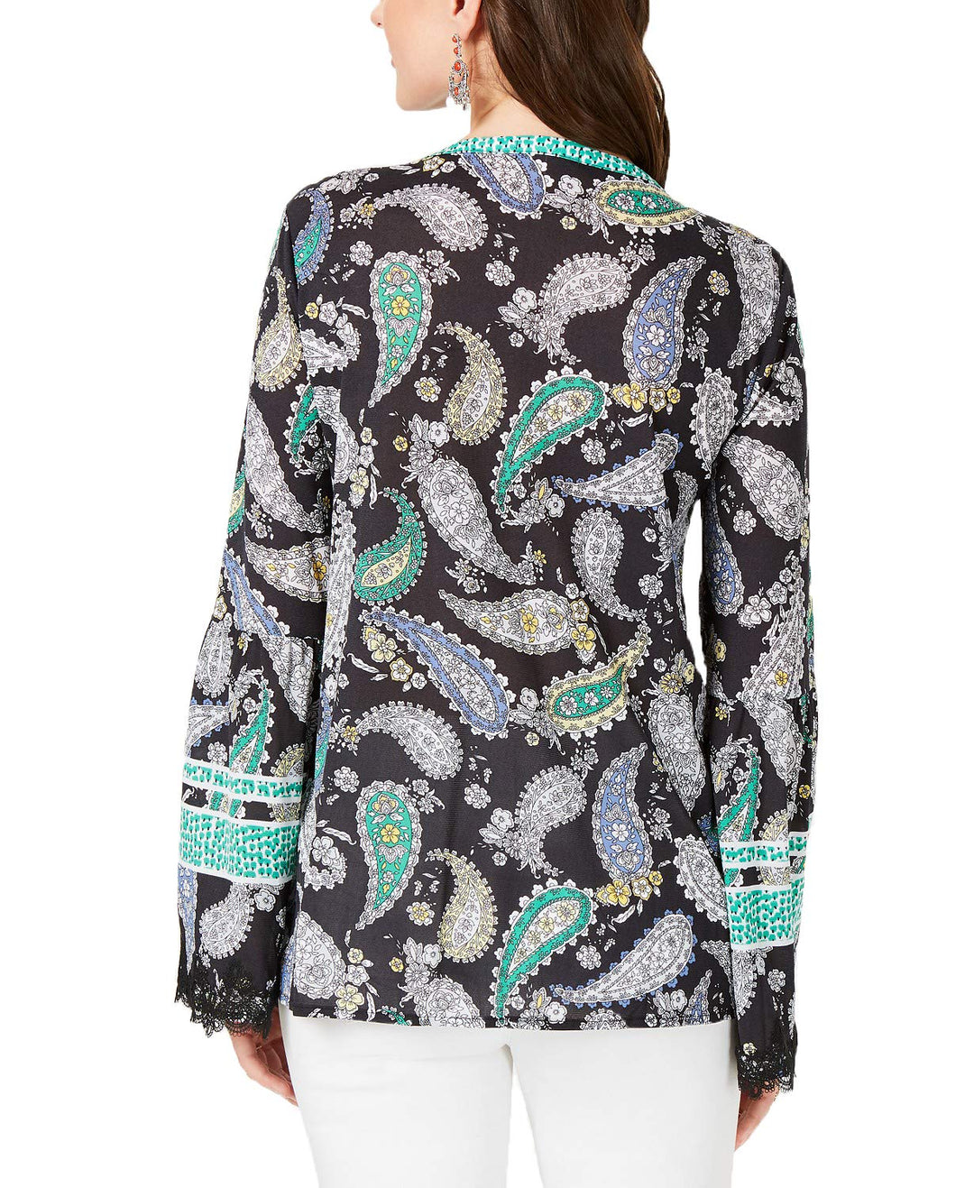 Style & Co Printed Flare Sleeve Top