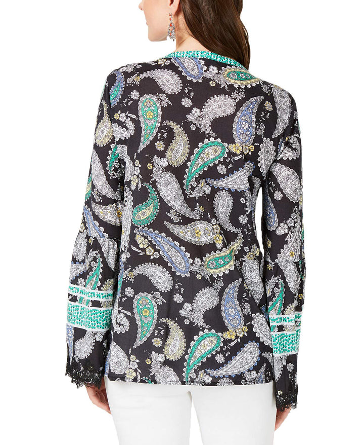 Style & Co Printed Flare Sleeve Top