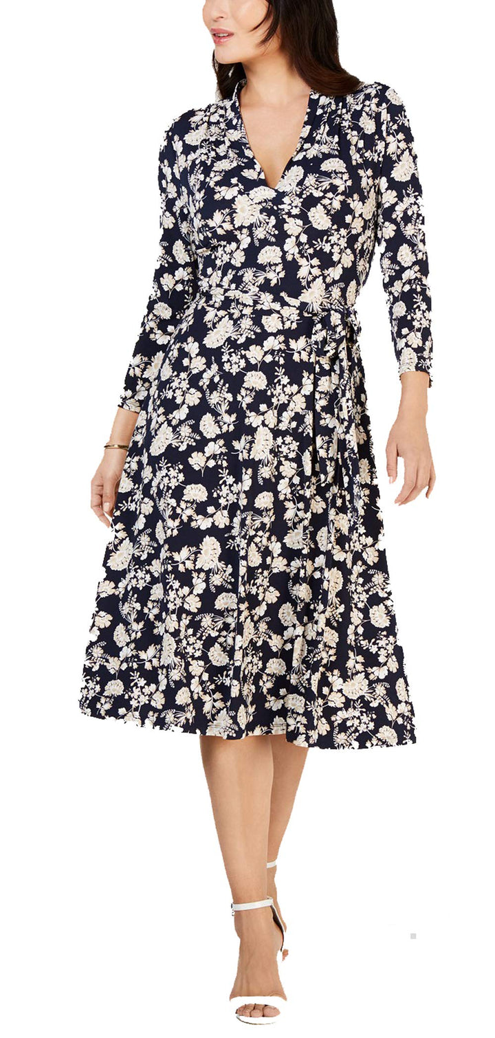 Charter Club Petite Printed Midi Dress (Intrepid Blue Combo, L) – USAFashion