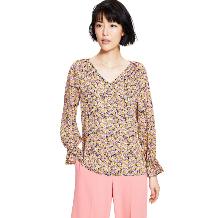 Bar III Womens Floral Print Top