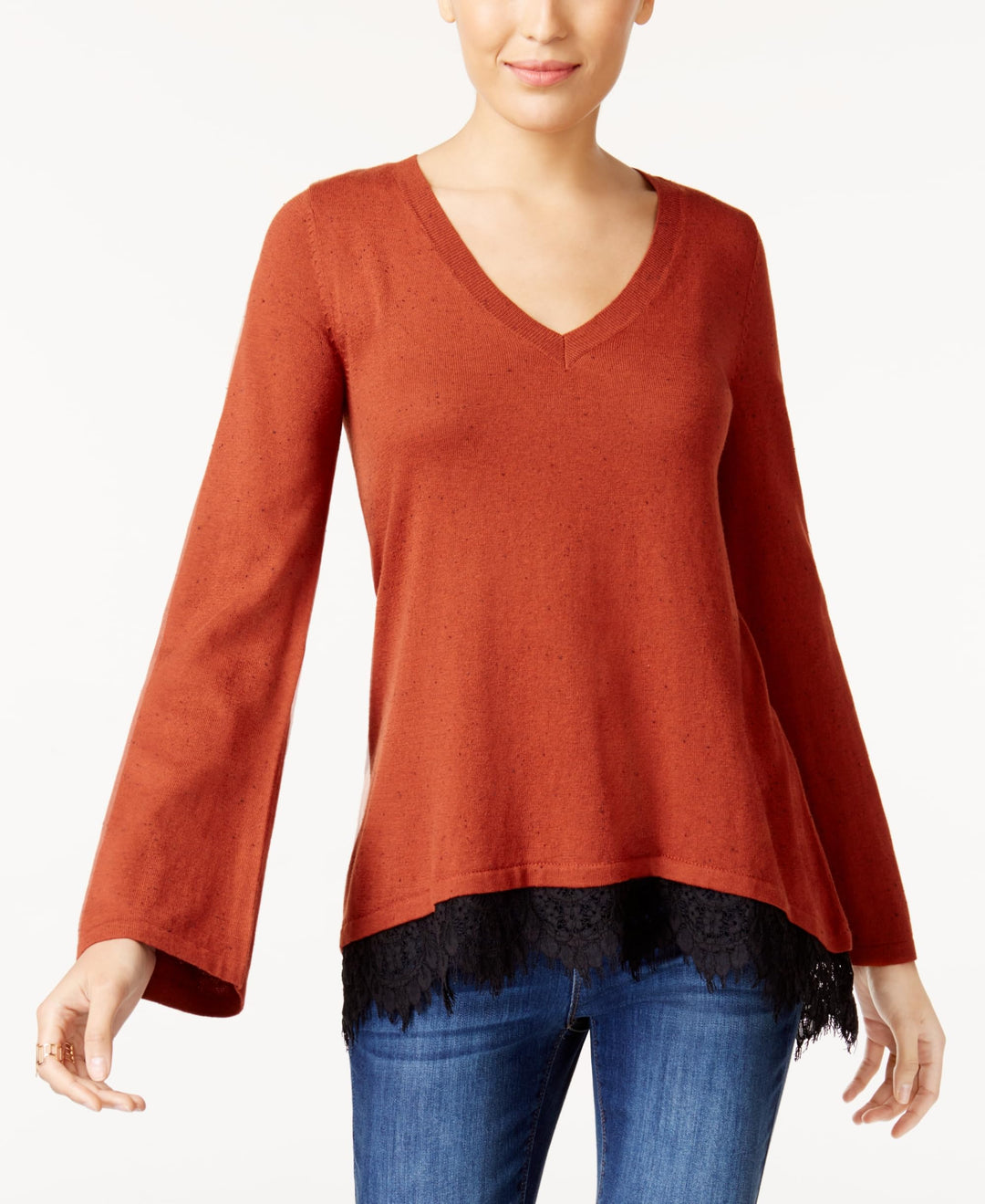 Style & Co Lace Trim Sweater