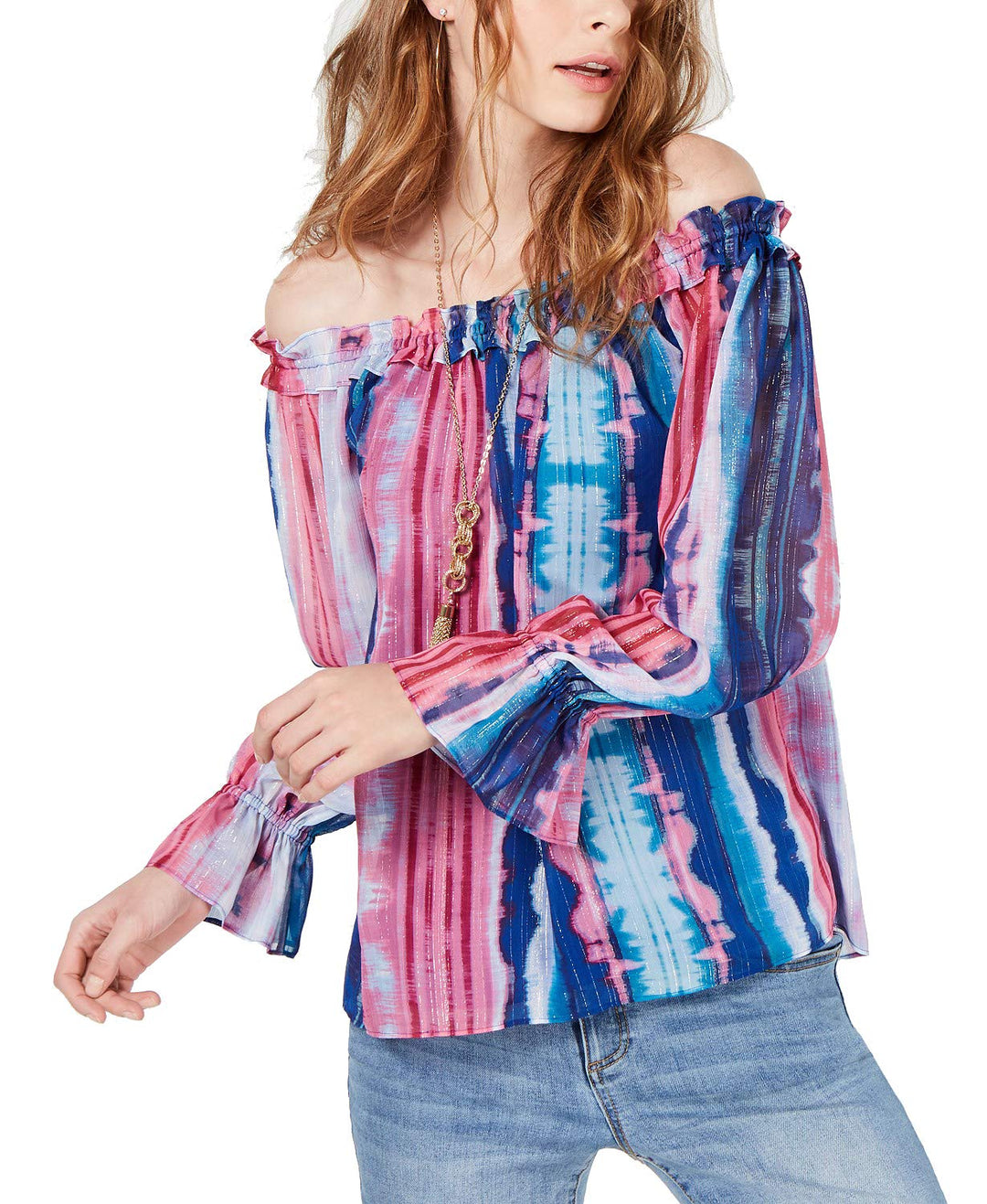 Tie Dyed Off The Shoulder Top