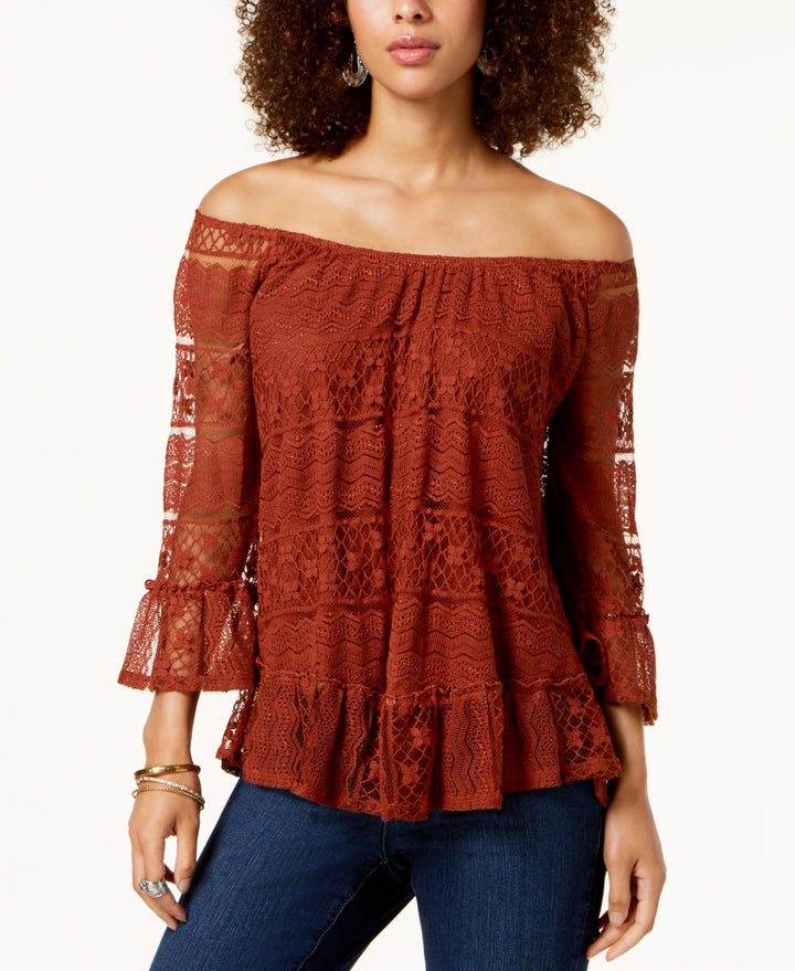 Style & Co Off The Shoulder Lace Top