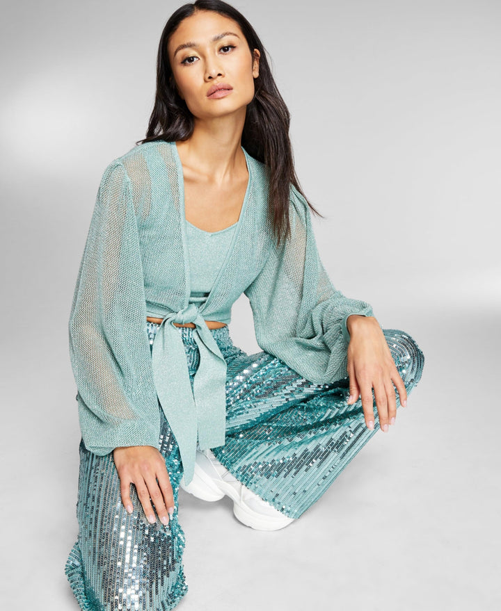 Jeannie Mai X Inc Tie Front Sweater