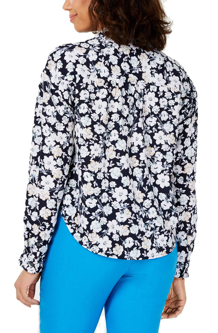 Printed Tie-Front Shirt