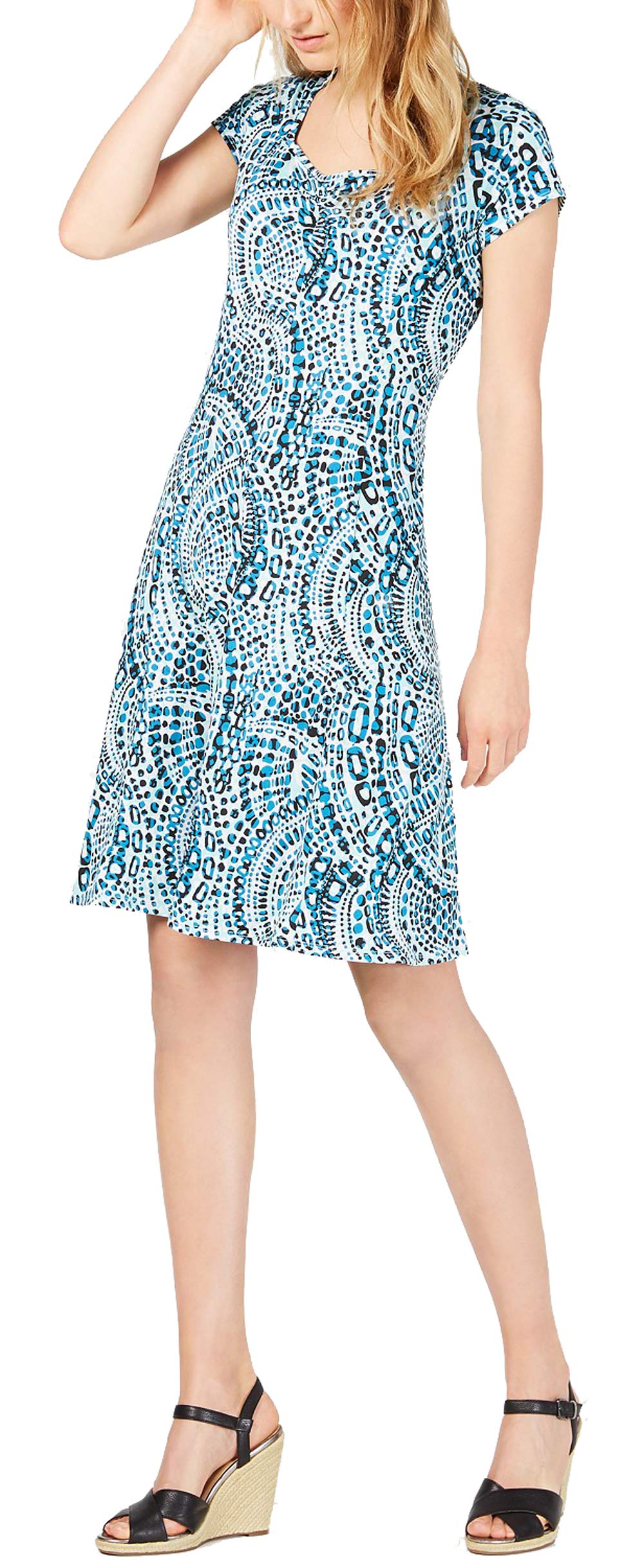 NY Collection Petite Printed Cap Sleeve Dress