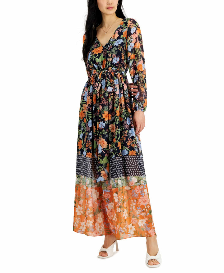 INC International Concepts Womens Printed Chiffon Maxi Dress
