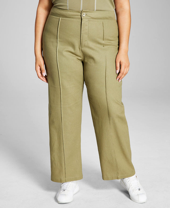 And Now This Trendy Plus Size Cotton High-Rise Pants