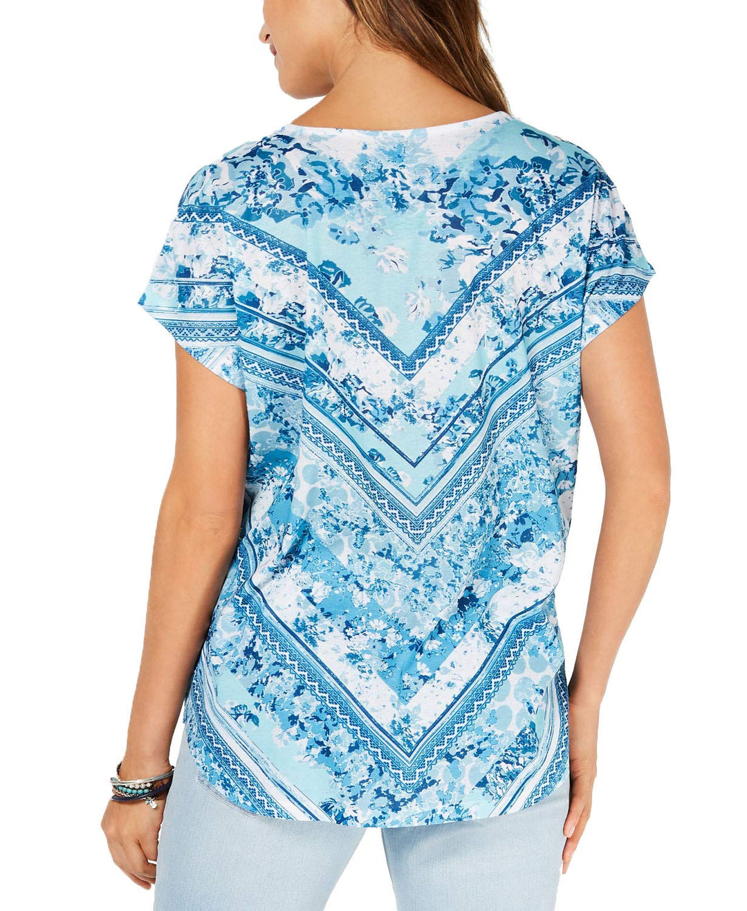 Petite Printed Dolman-Sleeve T-Shirt