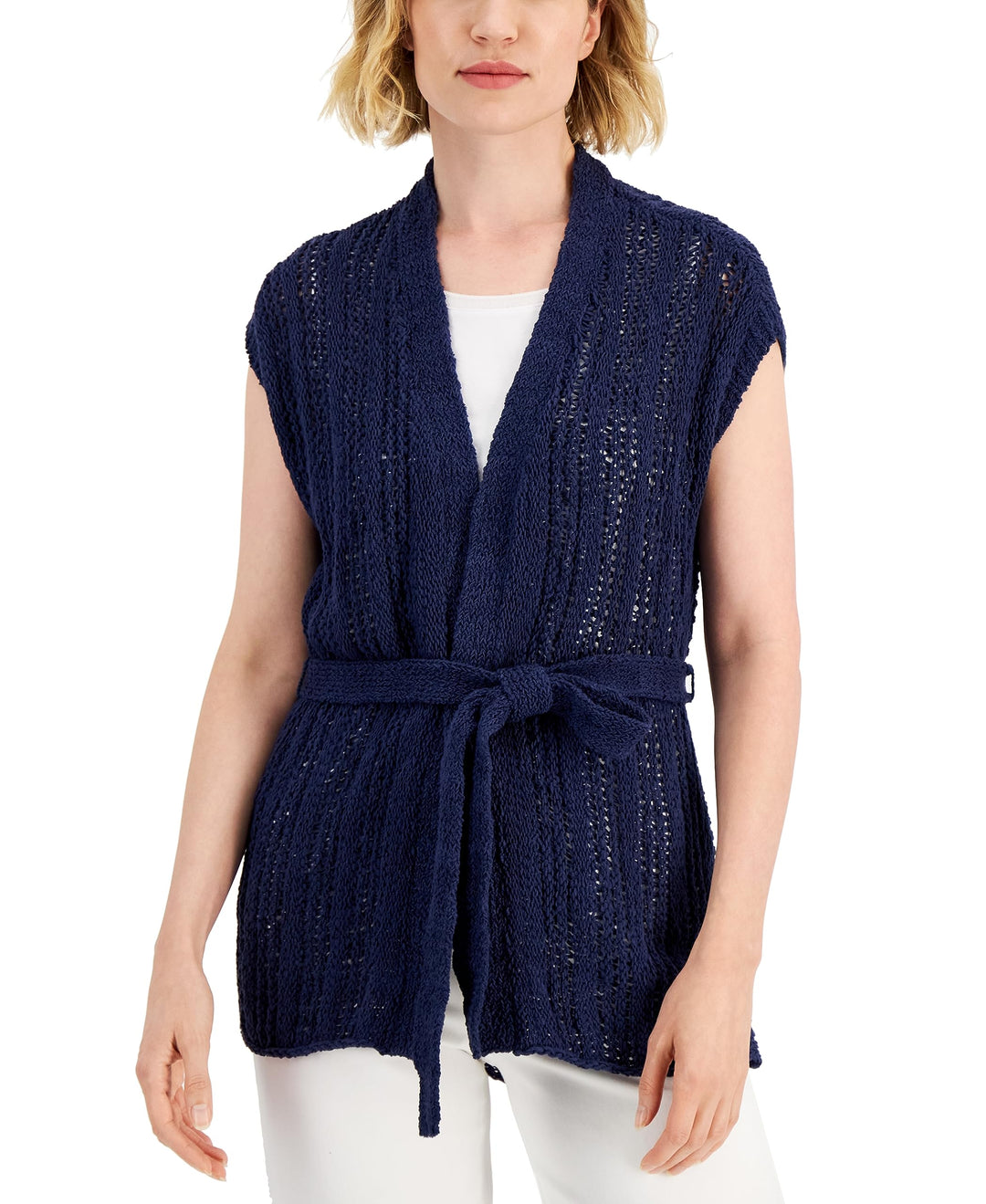 Charter Club Womens Tie Front Cardigan