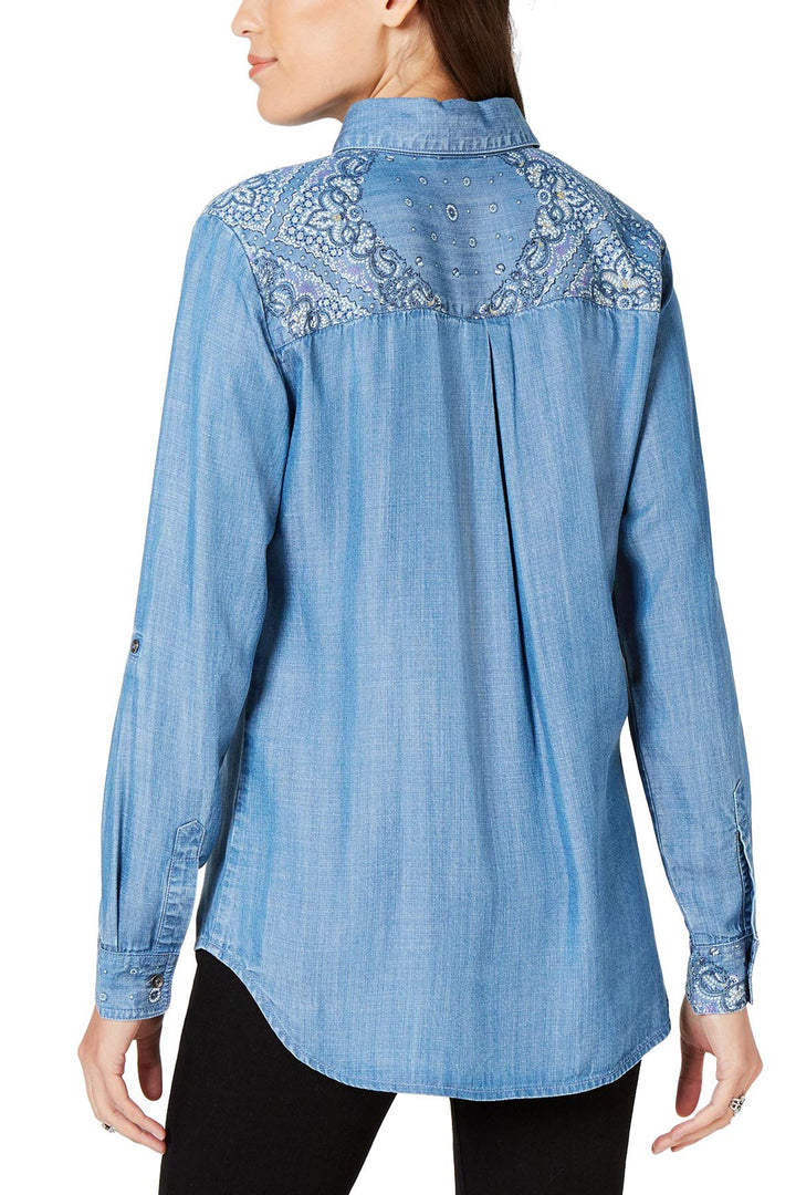 Style & Co Petite Denim Utility Shirt