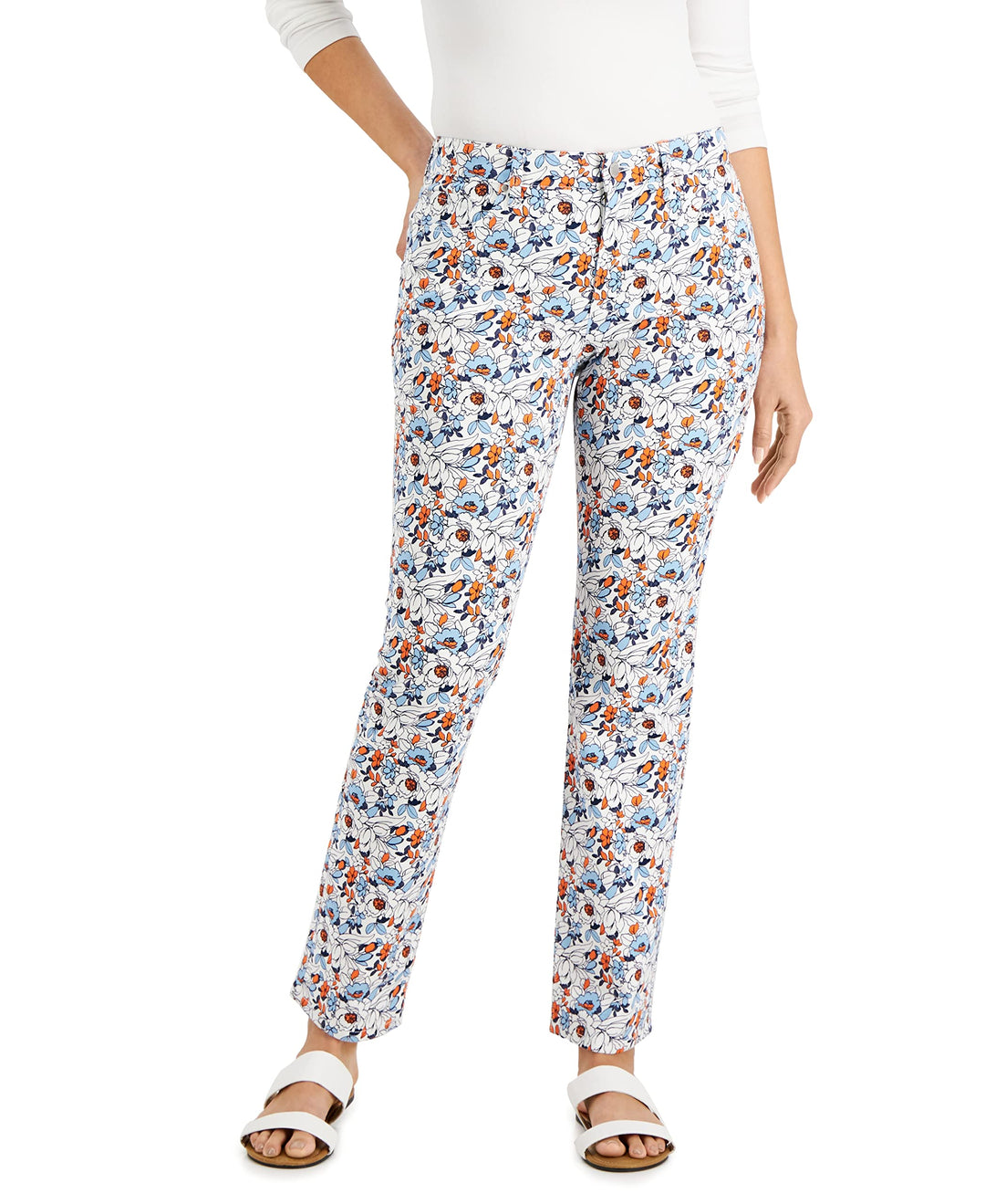 Charter Club Lexington Geo-Print Straight-Leg Jeans