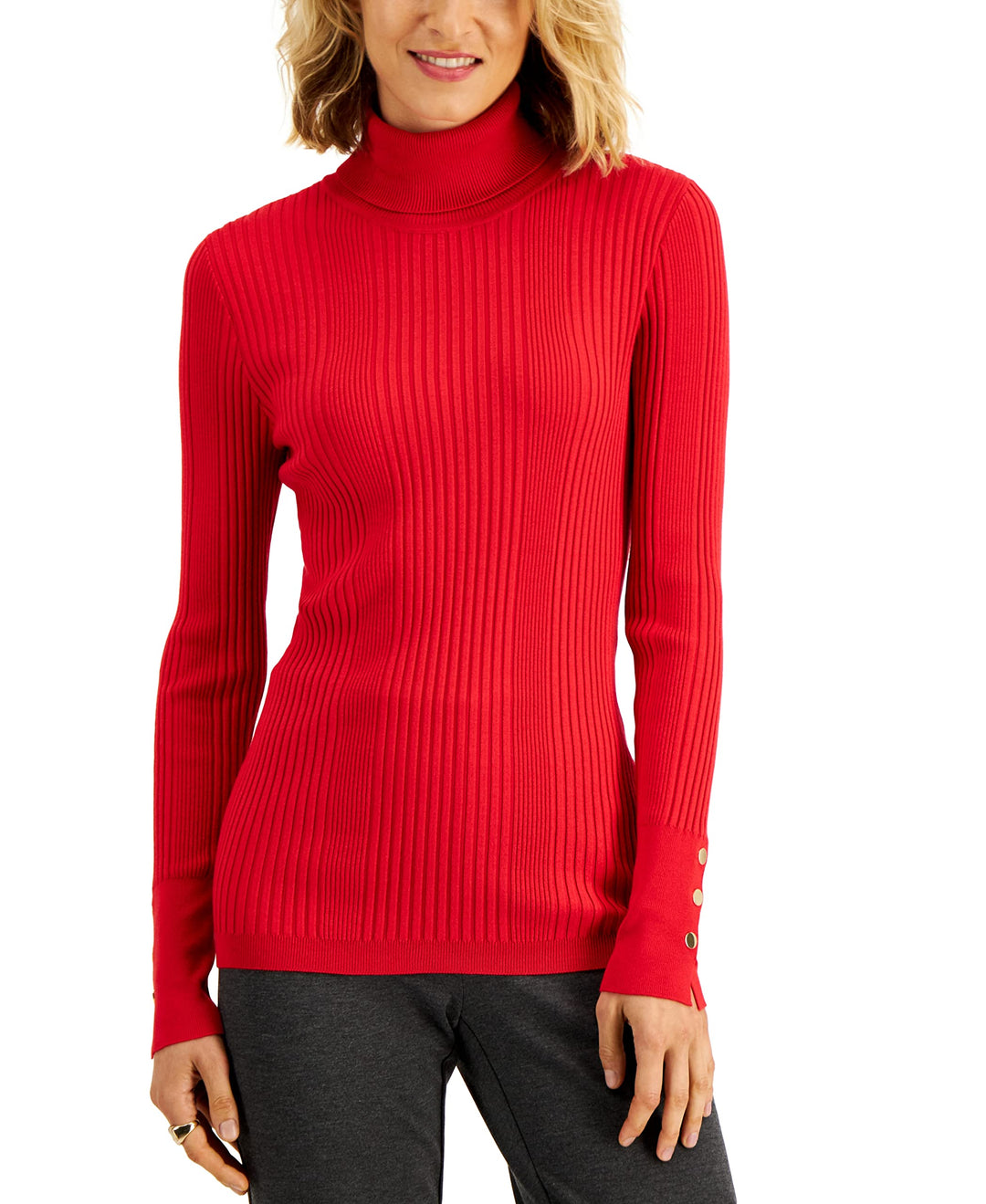 Petite Ribbed Turtleneck Sweater