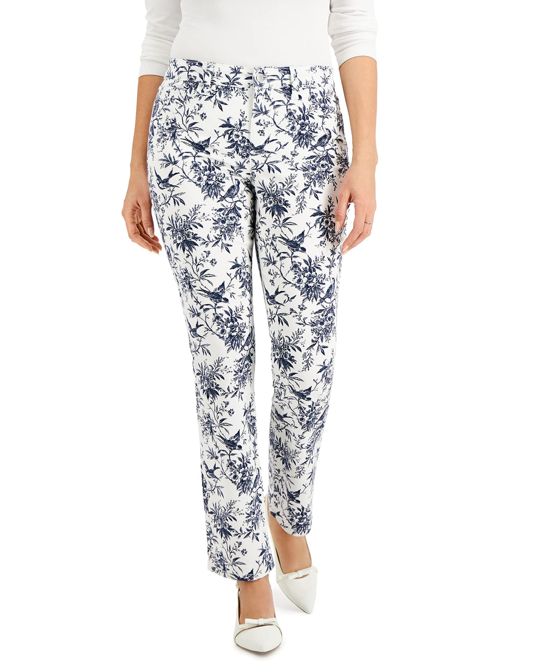 Charter Club Petite Lexington Printed Straight Leg Jeans