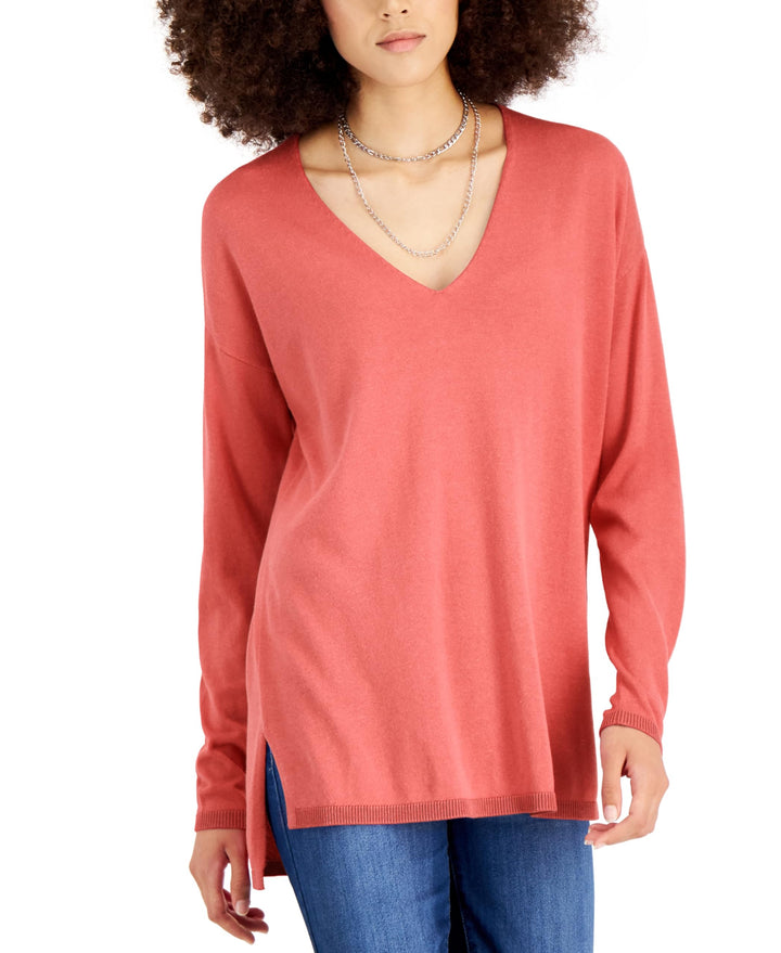 International Concepts Womens Solid V Neck Sweater