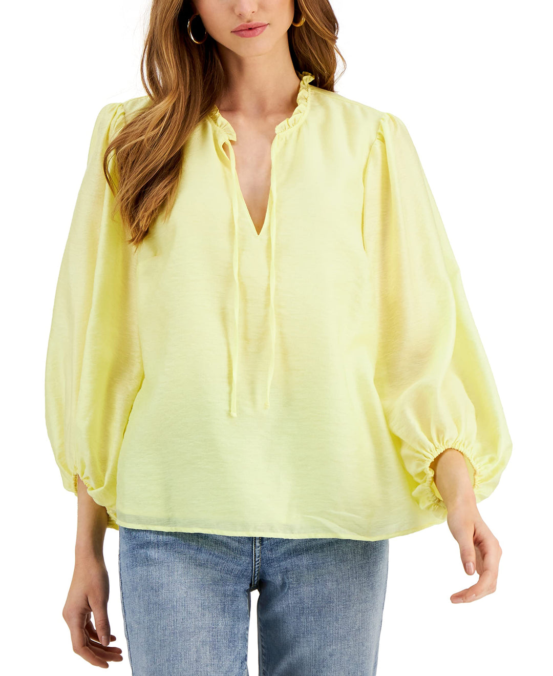 INC International Concepts Womens Volume Sleeve Top