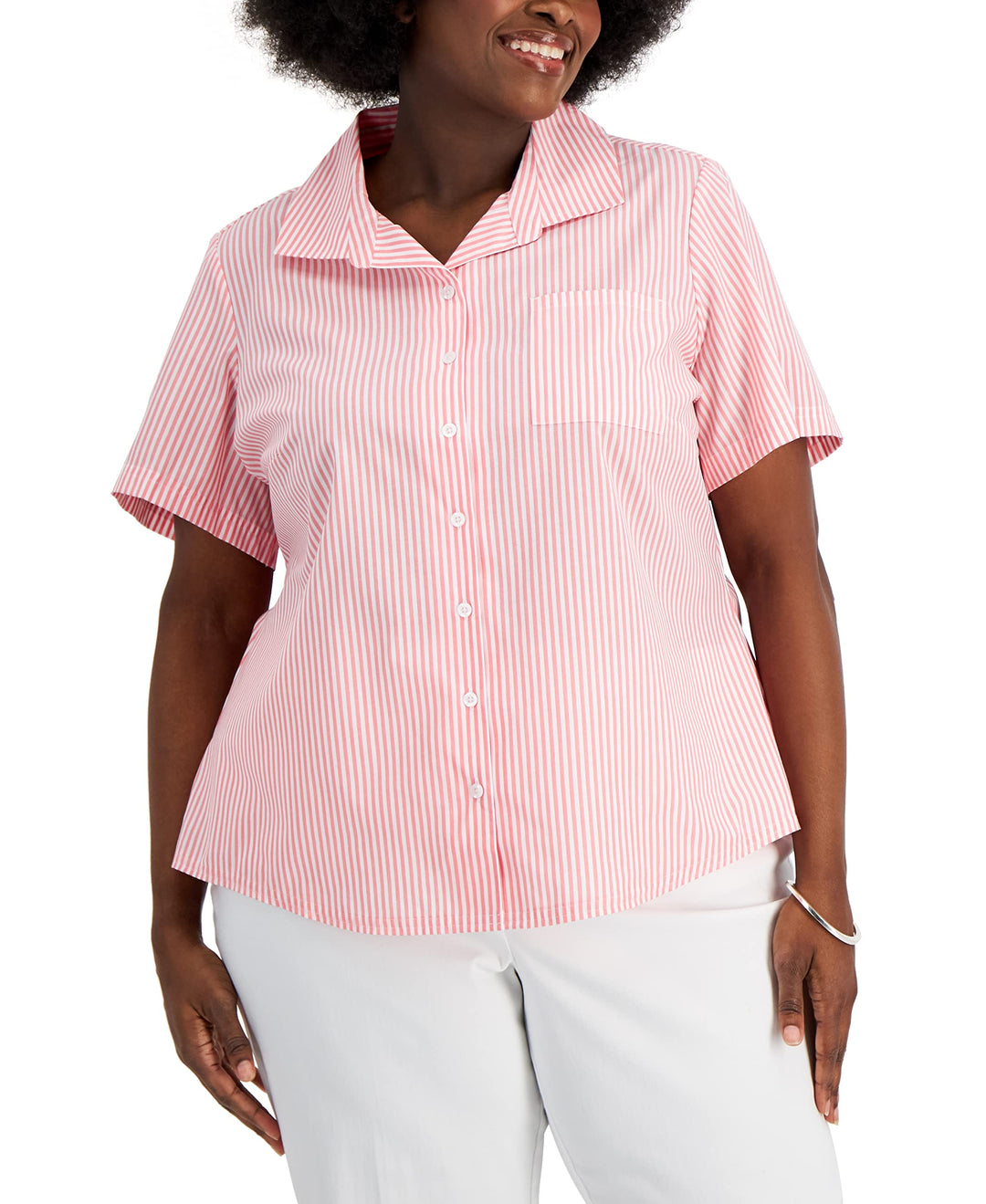 Karen Scott Plus Size Striped Shirt