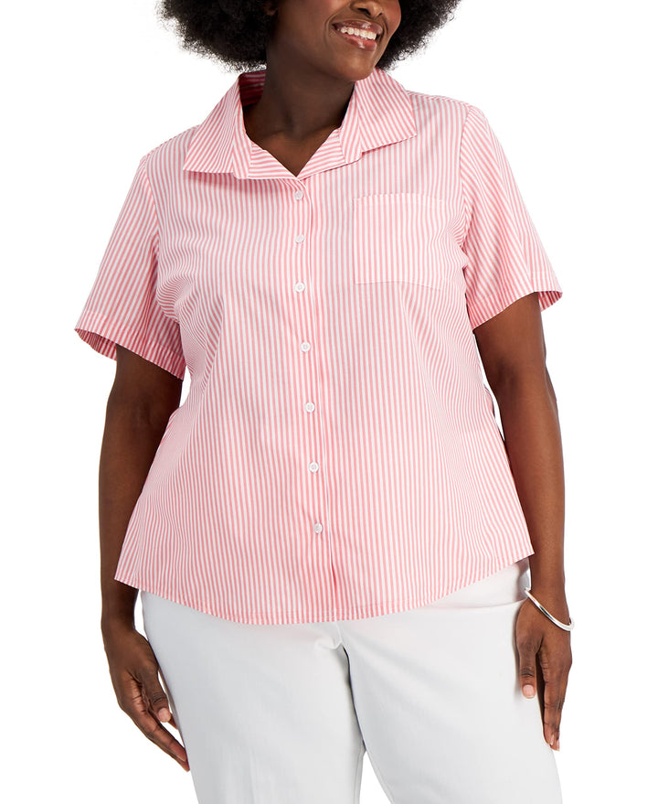 Karen Scott Plus Size Striped Shirt
