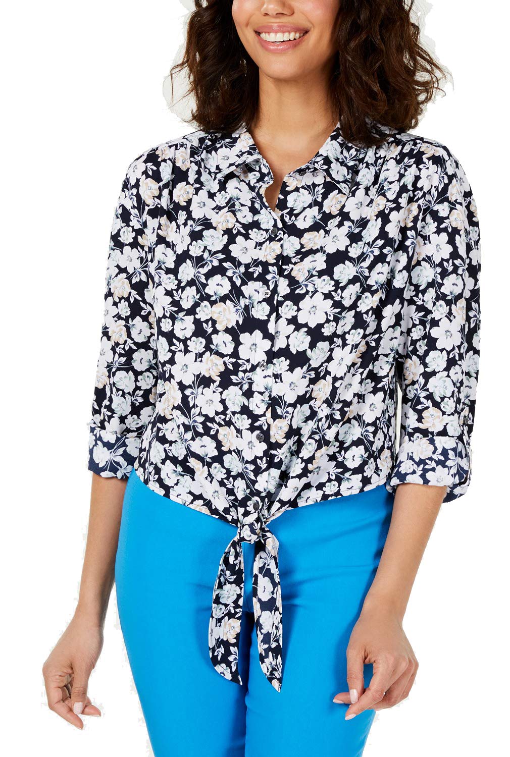 Printed Tie-Front Shirt