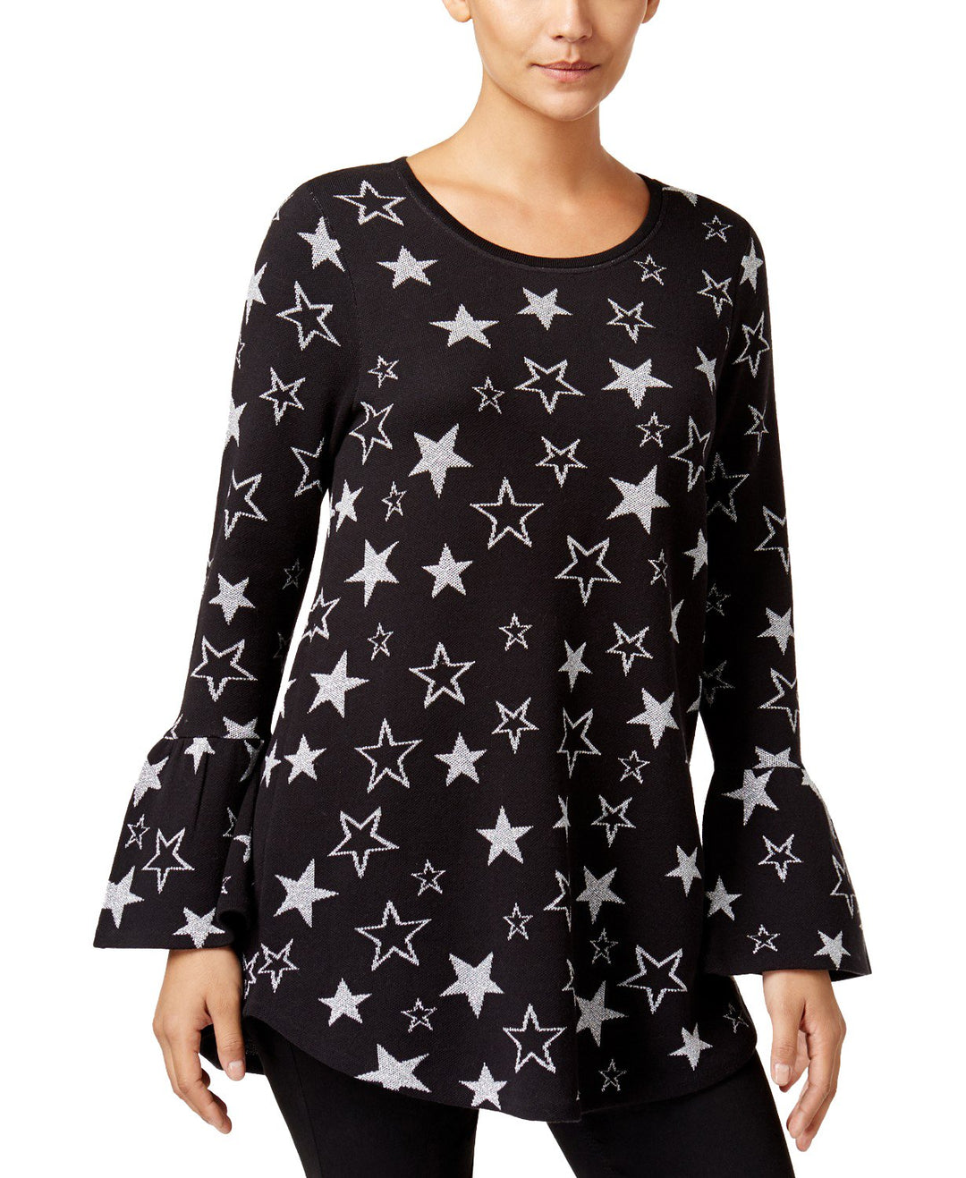 Style & Co Metallic Jacquard Sweater