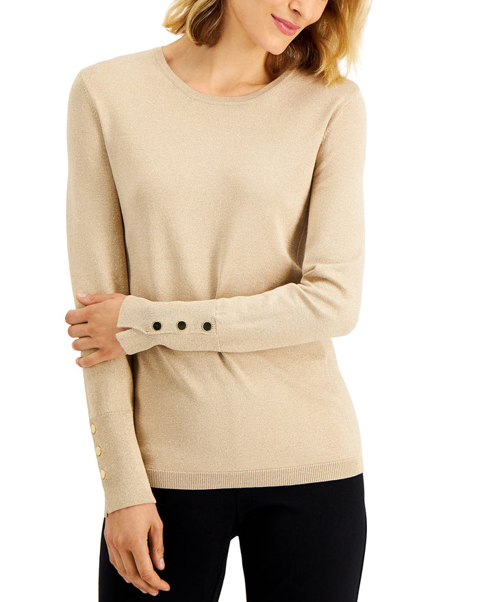 JM Collection Petite Rivet Detail Sweater