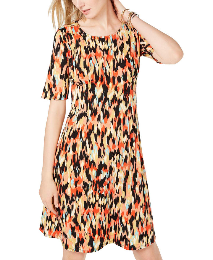 NY Collection Petite Printed Fit Flare Dress