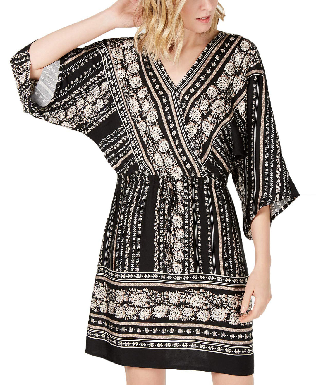 Style & Co Printed V Neck Dress