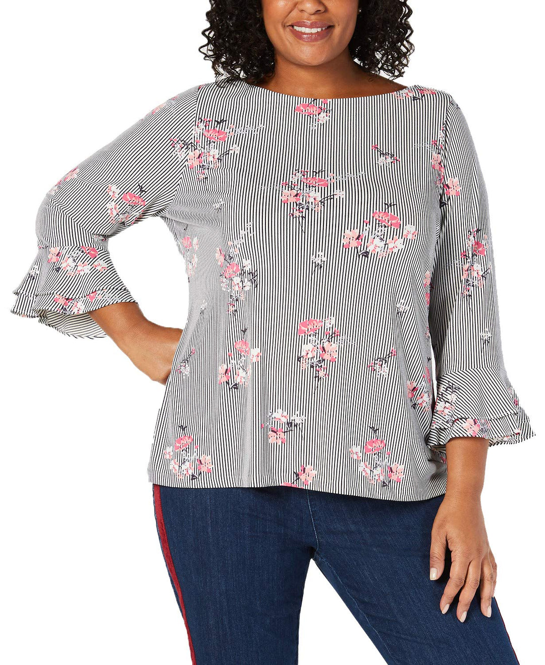 Plus Size Ruffle-Sleeve Top