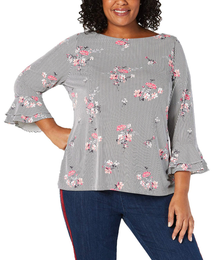 Plus Size Ruffle-Sleeve Top