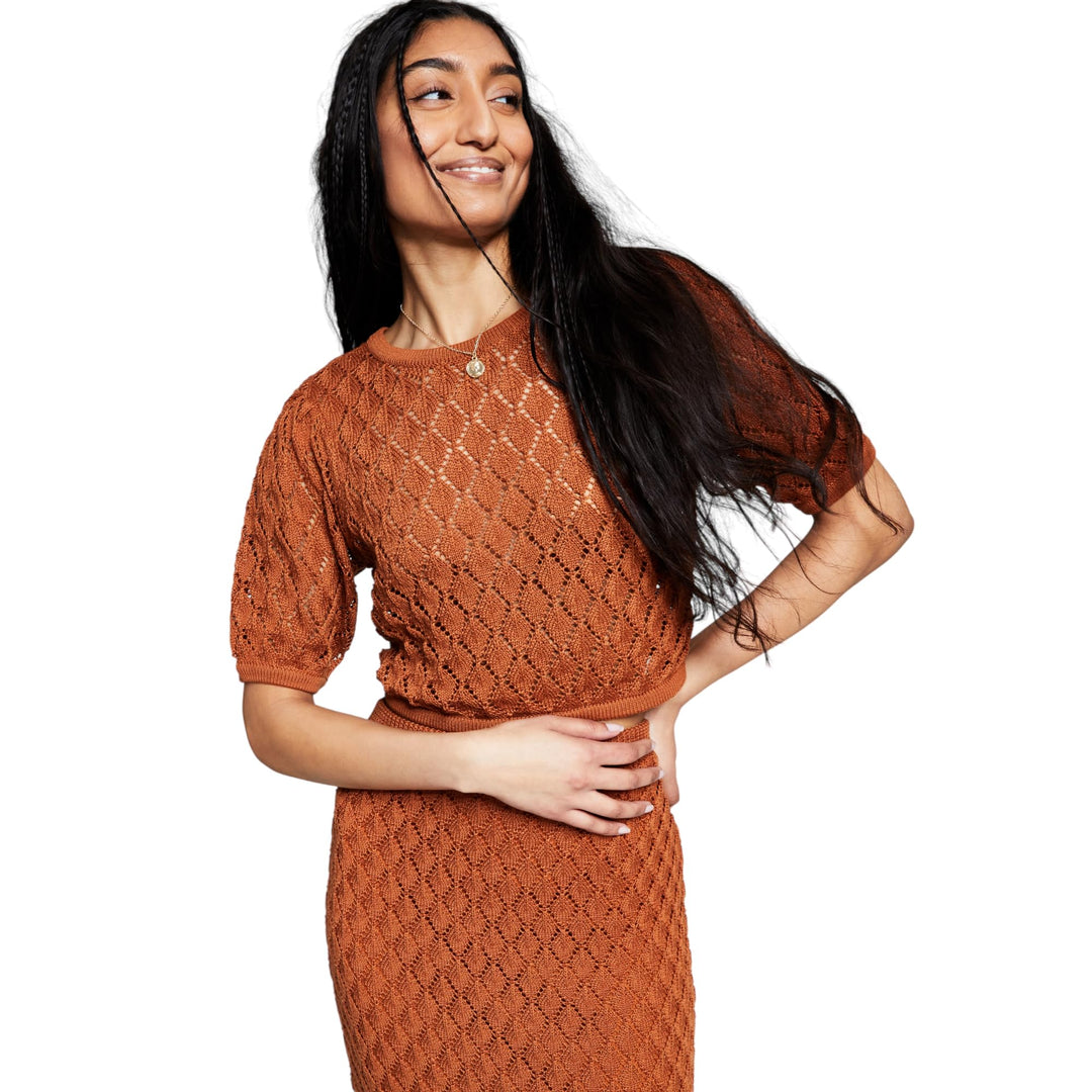 Now This Womens Crochet Crop Top