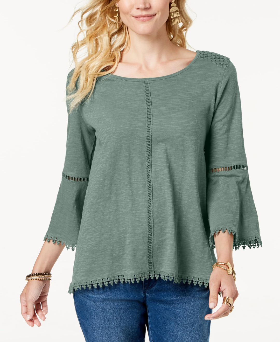 Crochet-Trim Swing Top