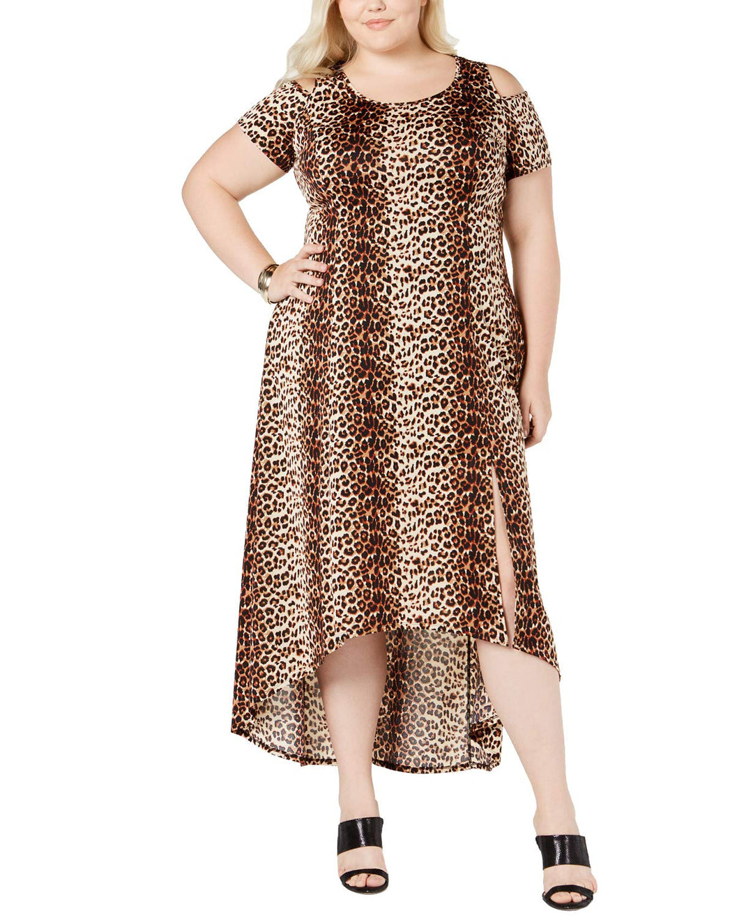 NY Collection Plus Petite Plus Size Cold Shoulder Fit Flare Dress