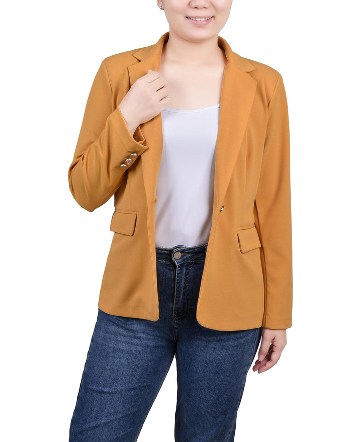 Petite Long Sleeve Scuba Crepe Jacket
