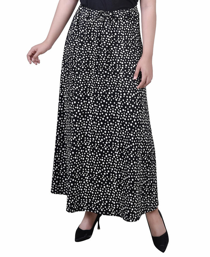 Petite Printed Belted Maxi Skirt