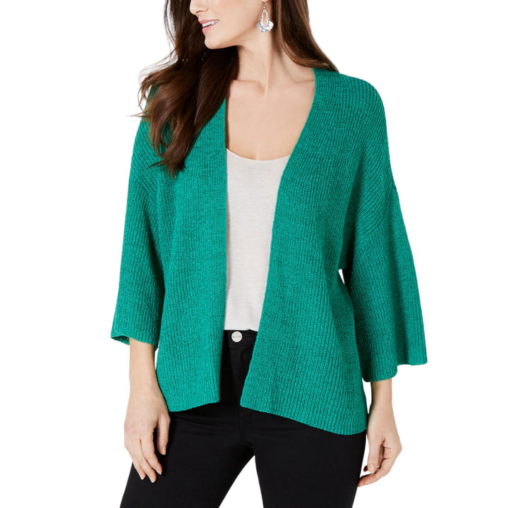 Draped Kimono-Sleeve Cardigan