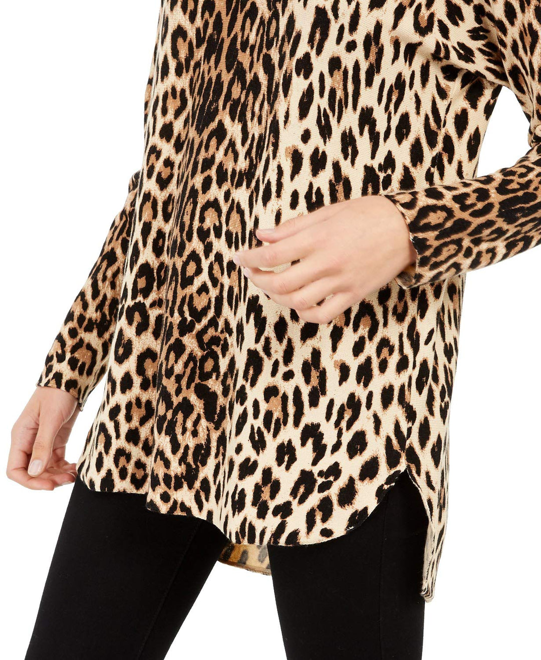 Animal Print Shirttail Sweater