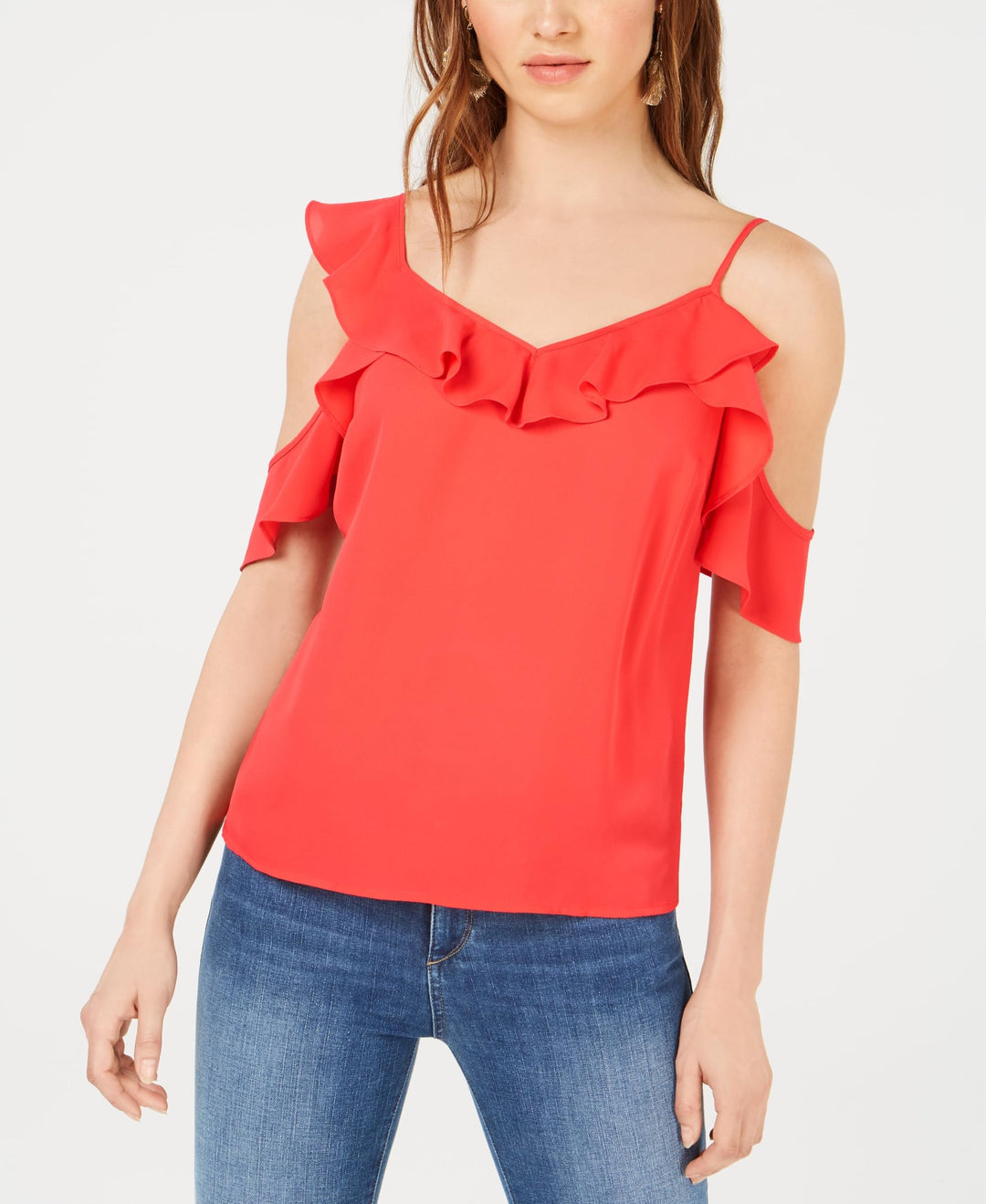 Bar III Asymmetrical Cold Shoulder Top