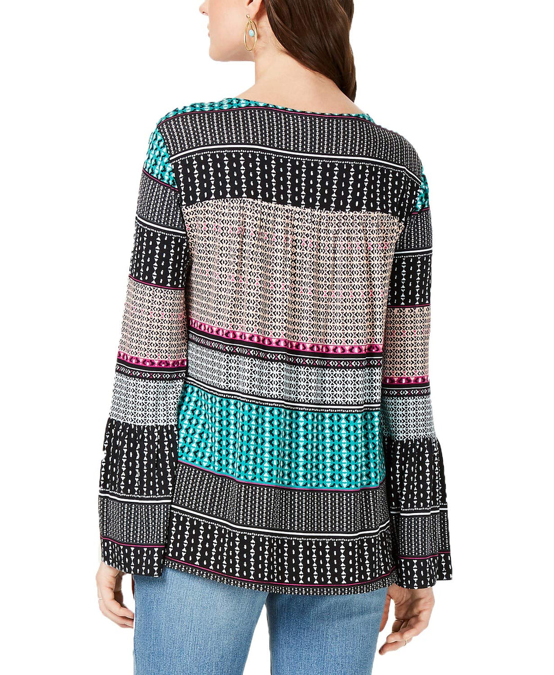 Geo-Print Peasant Top