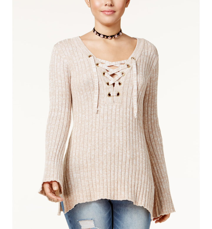 Ultra Flirt Juniors Ribbed Bell Sleeve Sweater