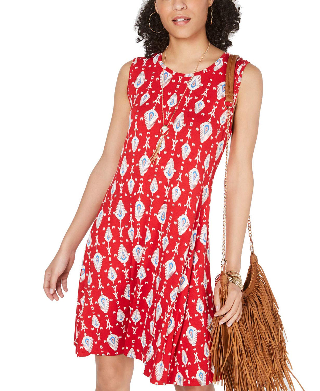 Petite Printed Swing Dress