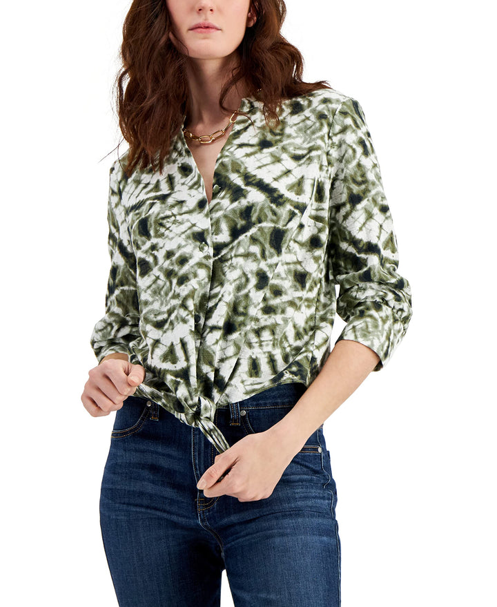 INC International Concepts Womens Tie Hem Top